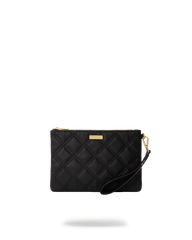 NOIR QUILT GOLD CHAIN SHARK CROSSOVER CLUTCH
