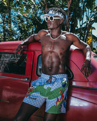 WTF ART SHOTO SWIM TRUNKS