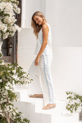 Jasinta Pants - Cream Blue