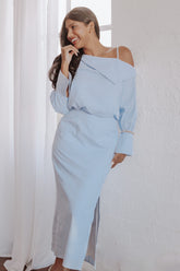 Broderick Midi Dress - Blue Stripe