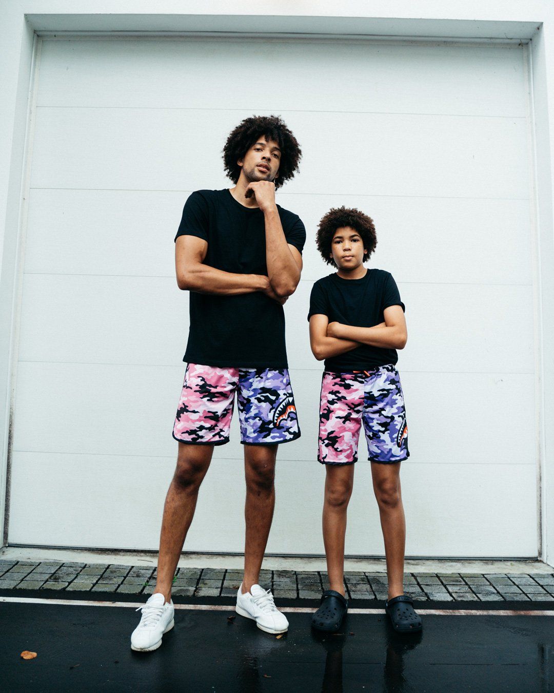 KIDS SPLIT CAMO SWIM TRUNKS