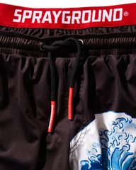KIDS JAPAN WAVE SWIM TRUNKS (BLACK)